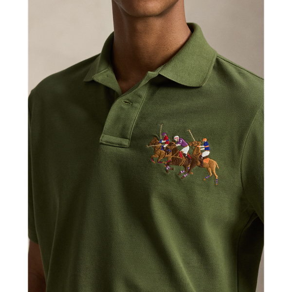 Polo en piqu&eacute; classique triple poney Polo Ralph Lauren en Olive Supply 6