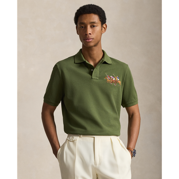 Polo en piqu&eacute; classique triple poney Polo Ralph Lauren en Olive Supply 7