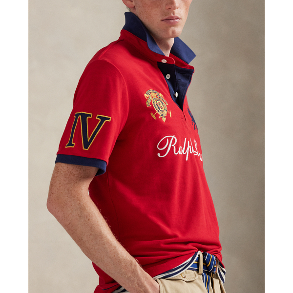 Classic Fit Crest Mesh Polo Shirt
