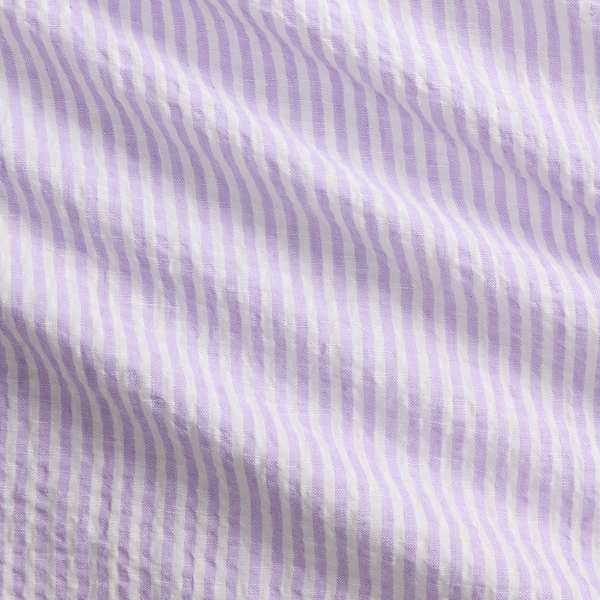 Lavender White Classic Fit Striped Seersucker Shirt Polo Ralph Lauren 7