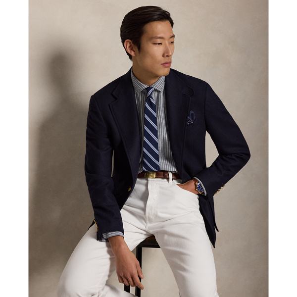 Polo Ralph Lauren 클래식핏 스트라이프 시어서커 셔츠 뉴포트 네이비 화이트 1