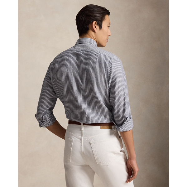 Polo Ralph Lauren 클래식핏 스트라이프 시어서커 셔츠 뉴포트 네이비 화이트 5