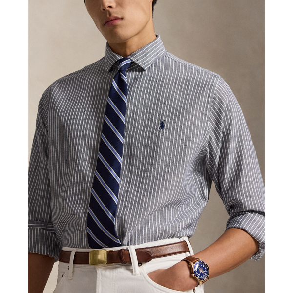 Polo Ralph Lauren 클래식핏 스트라이프 시어서커 셔츠 뉴포트 네이비 화이트 6