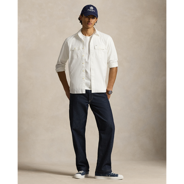 White Classic Fit Sateen Workshirt Polo Ralph Lauren 3
