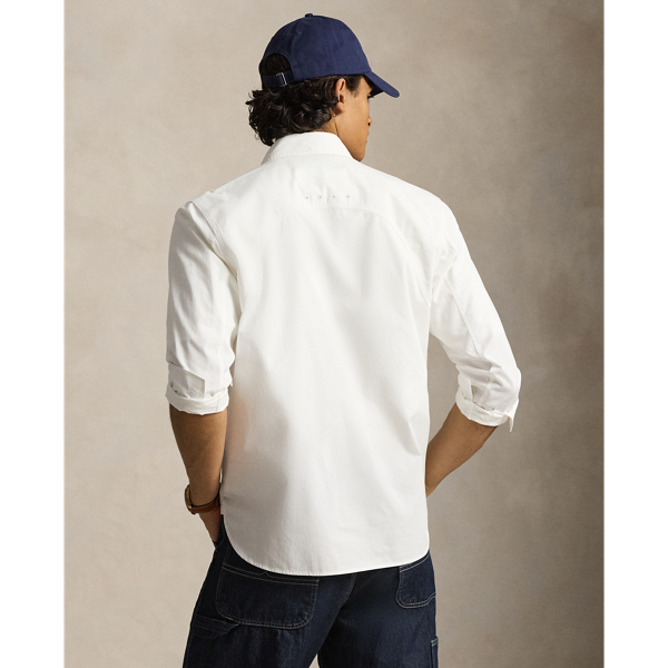 White Classic Fit Sateen Workshirt Polo Ralph Lauren 4