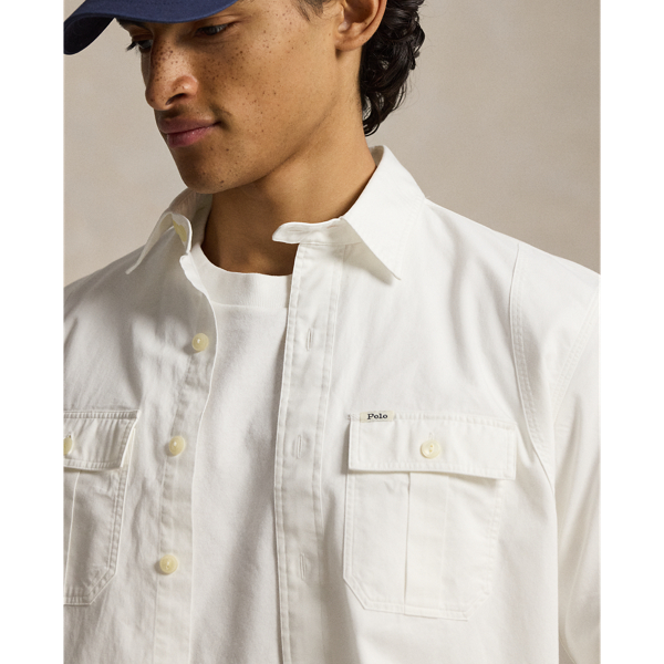 White Classic Fit Sateen Workshirt Polo Ralph Lauren 5