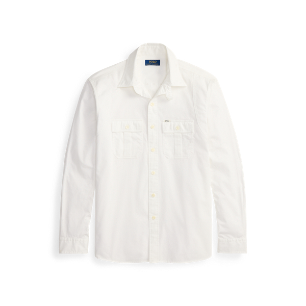 White Classic Fit Sateen Workshirt Polo Ralph Lauren 2