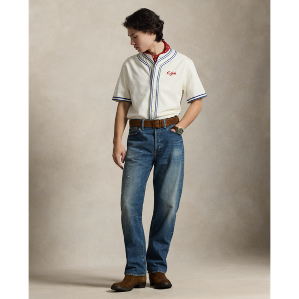 Classic-Fit Baseballhemd Polo Ralph Lauren in Warmes Wei&szlig;/Blau 4