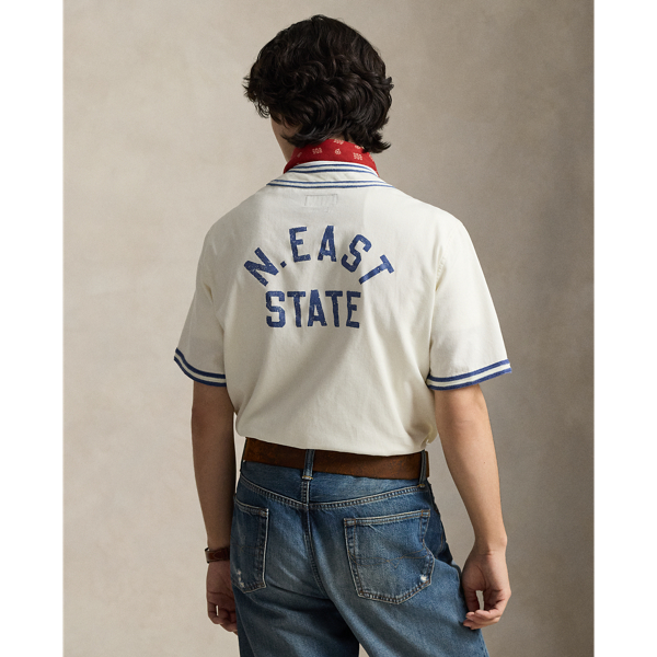 Classic-Fit Baseballhemd Polo Ralph Lauren in Warmes Wei&szlig;/Blau 5