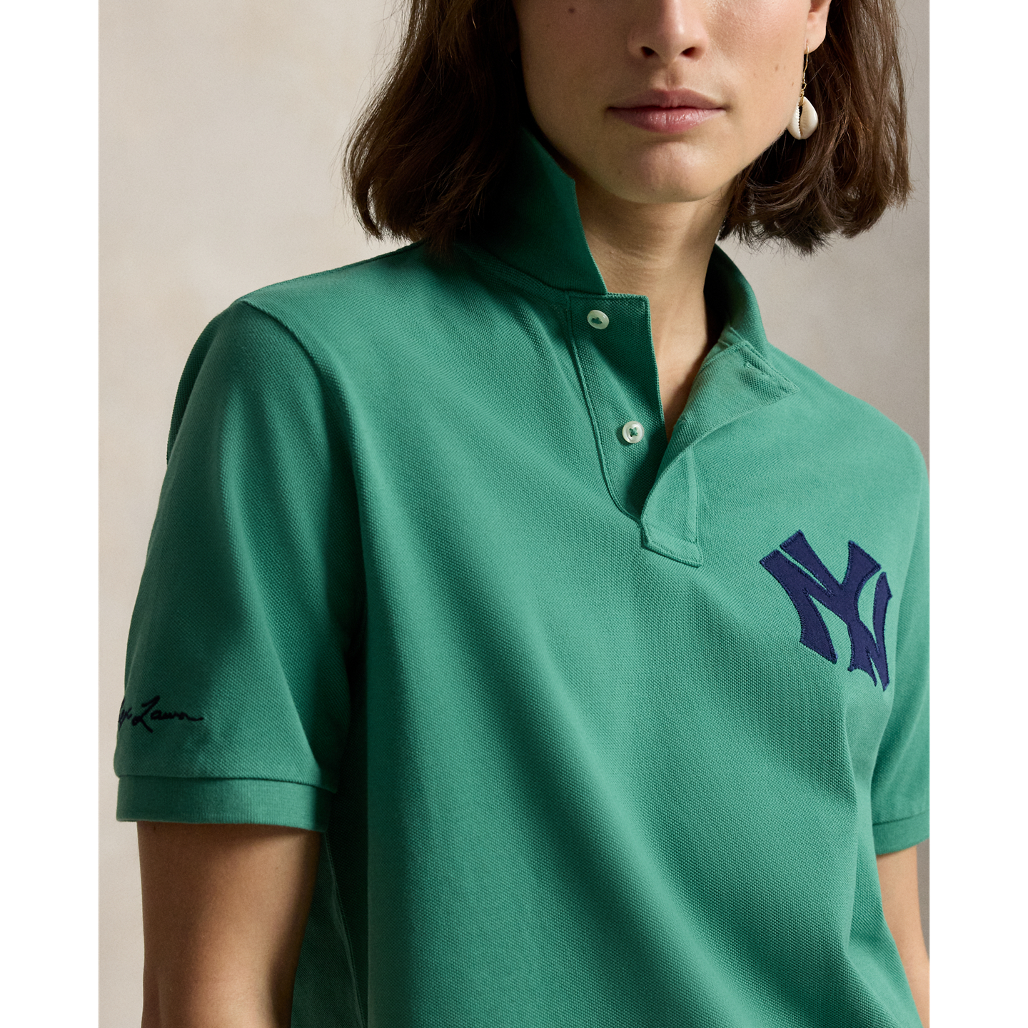 Мужское поло Polo Ralph Lauren Yankees Polo, цвет: Зелёный — фото 5