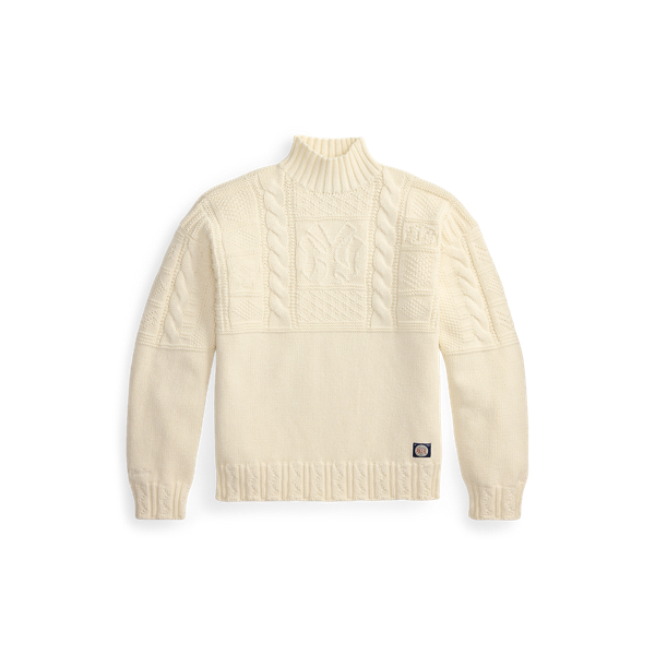 Hand-Knit Wool Full-Zip Sweater