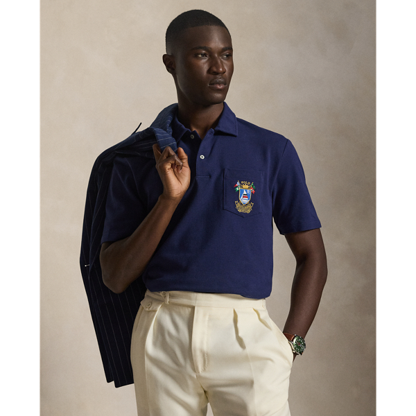 Classic Fit Crest Mesh Polo Shirt