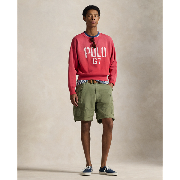 Polo Ralph Lauren 빈티지핏 플리스 그래픽 스웨트셔츠 선라이즈 레드 4