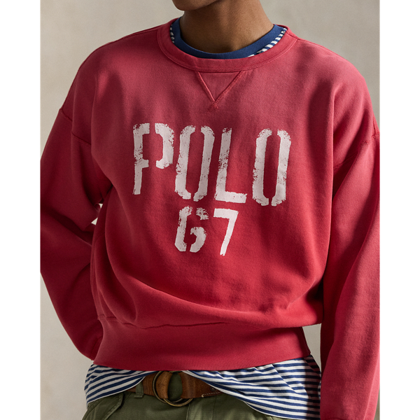 Polo Ralph Lauren 빈티지핏 플리스 그래픽 스웨트셔츠 선라이즈 레드 6