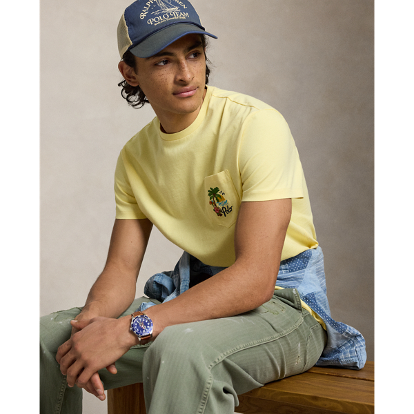 Polo Ralph Lauren クラシック フィット エンブロイダリー ジャージー Tシャツ リゾート ゴールド 7