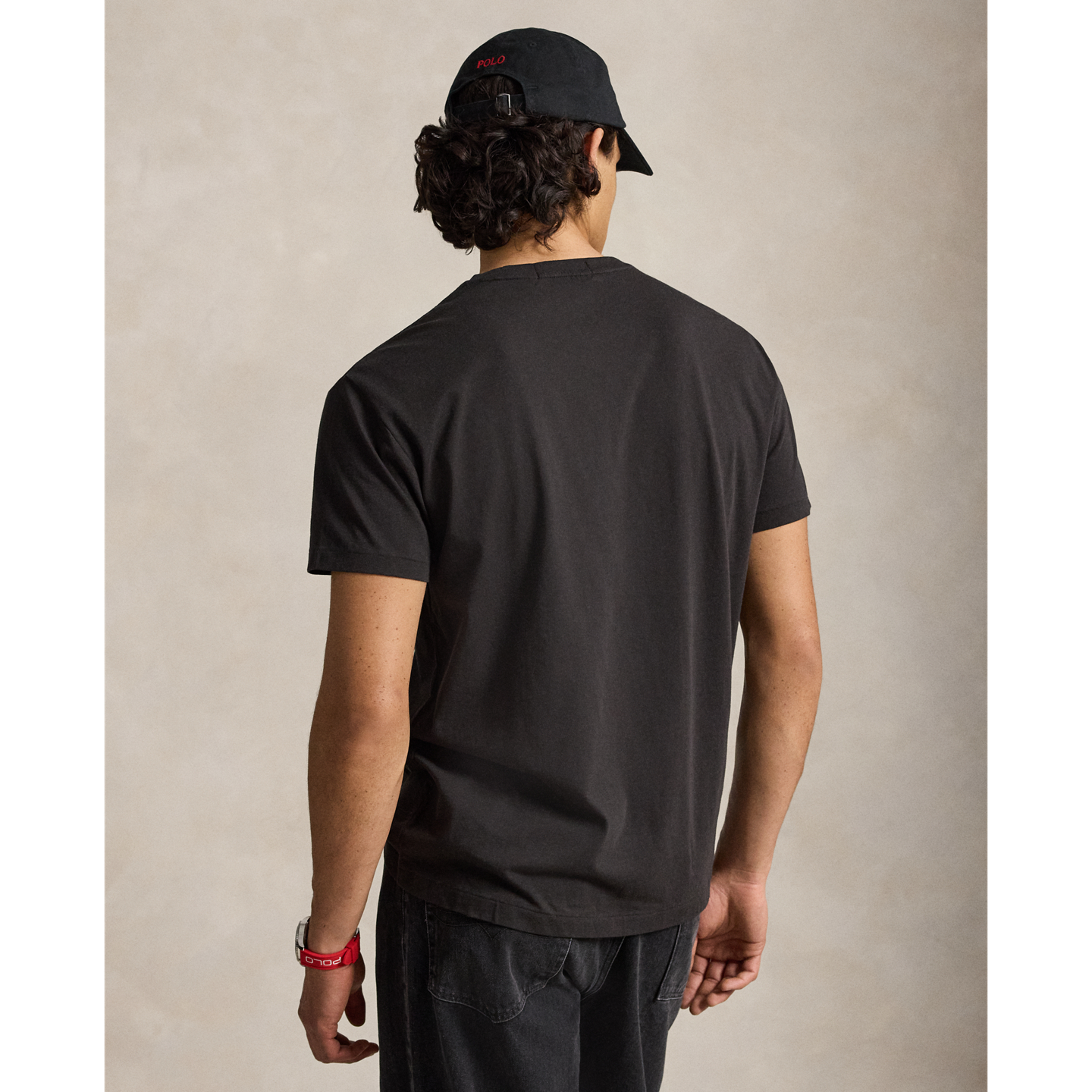 Мужская футболка Ralph Lauren Classic Fit Polo Sport Jersey, цвет: Чёрный — фото 2