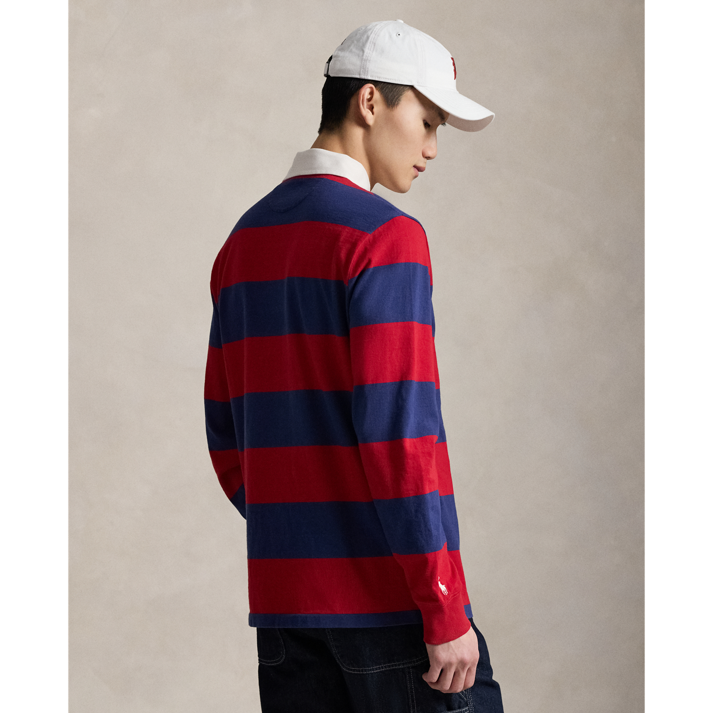 Мужские рубашки Polo Ralph Lauren Phillies Rugby, цвет: Красный / Кобальтовый — фото 2