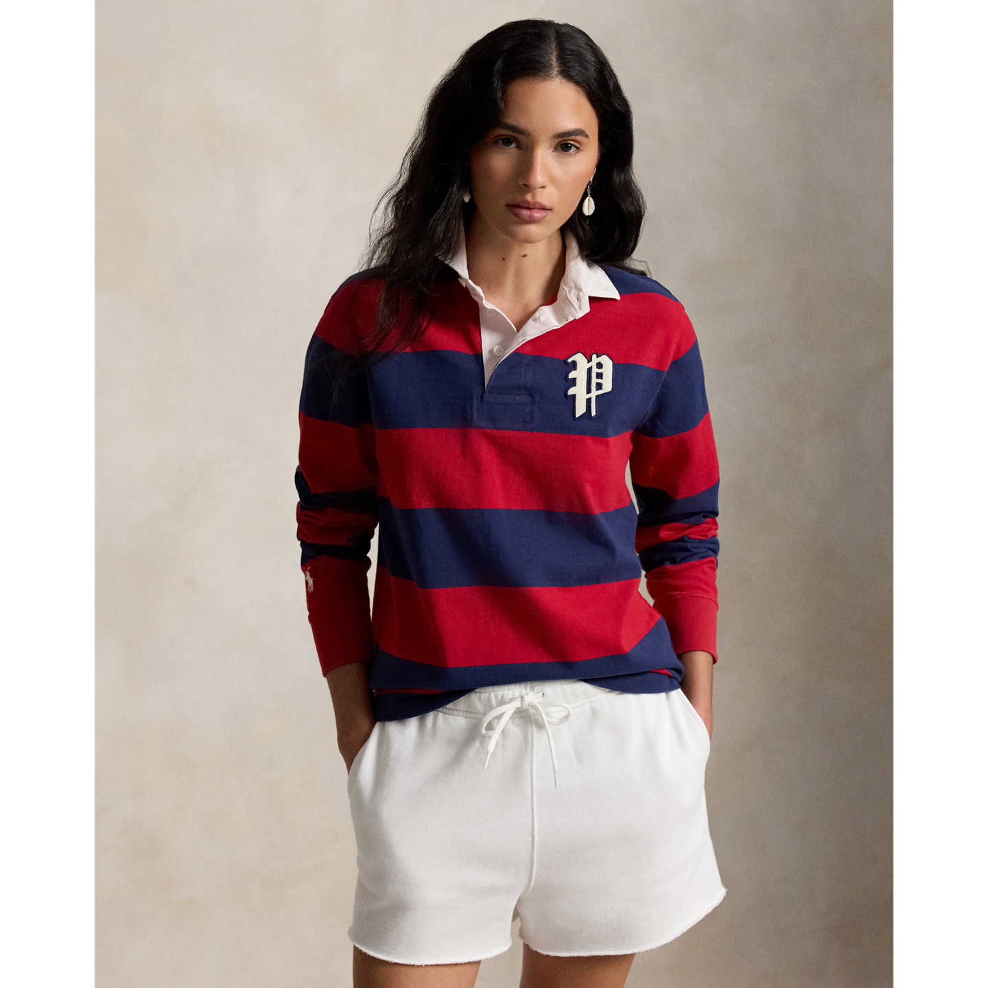 Мужские рубашки Polo Ralph Lauren Phillies Rugby, цвет: Красный / Кобальтовый — фото 3