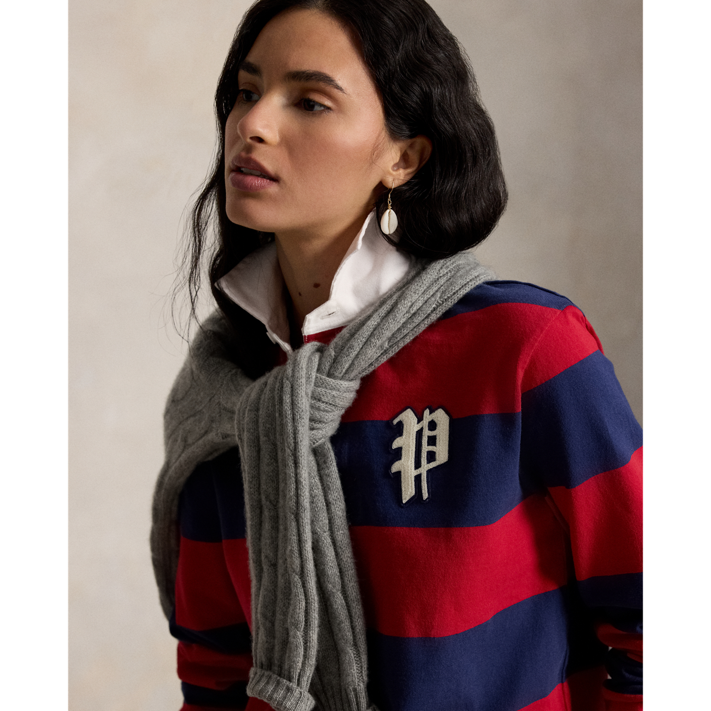 Мужские рубашки Polo Ralph Lauren Phillies Rugby, цвет: Красный / Кобальтовый — фото 5