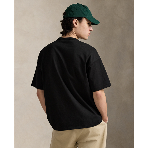 Polo Ralph Lauren 빅핏 헤비웨이트 저지 티셔츠 폴로 블랙/화이트 퍼플 5