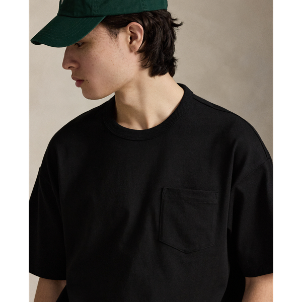 Polo Ralph Lauren 빅핏 헤비웨이트 저지 티셔츠 폴로 블랙/화이트 퍼플 6