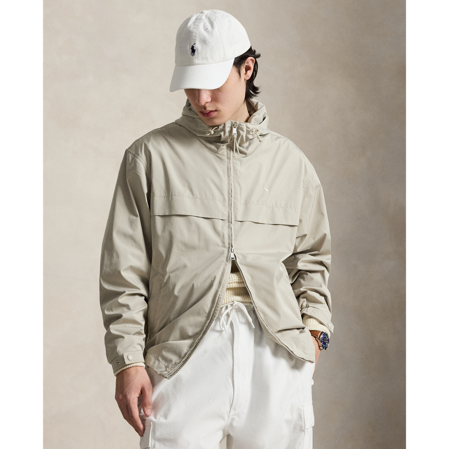 Мужская куртка Ralph Lauren The Glenmoor Hooded, цвет: Серо-бежевый — фото 5