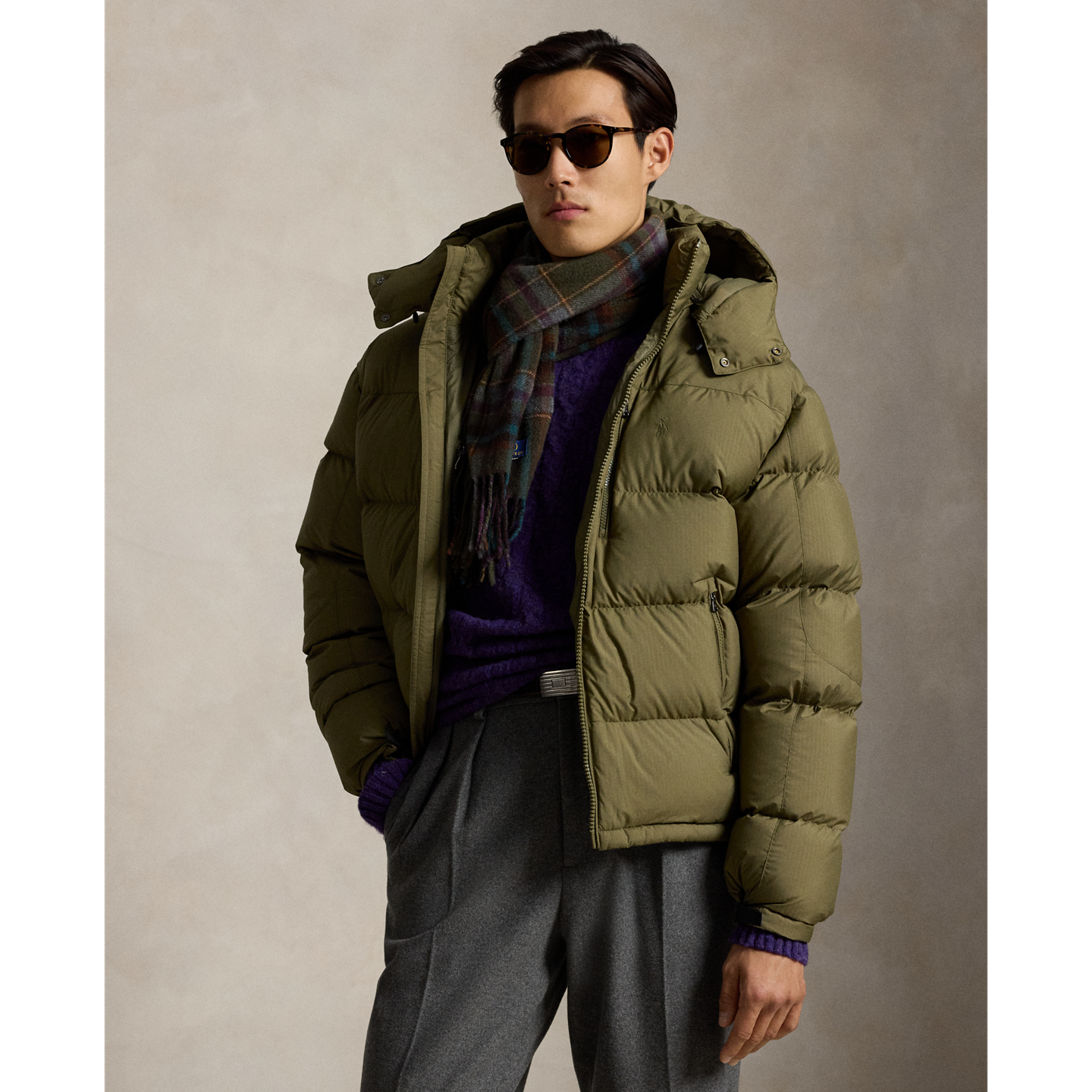 Мужская куртка Ralph Lauren The Gorham Relaxed Fit Down, цвет: Оливковый — фото 4