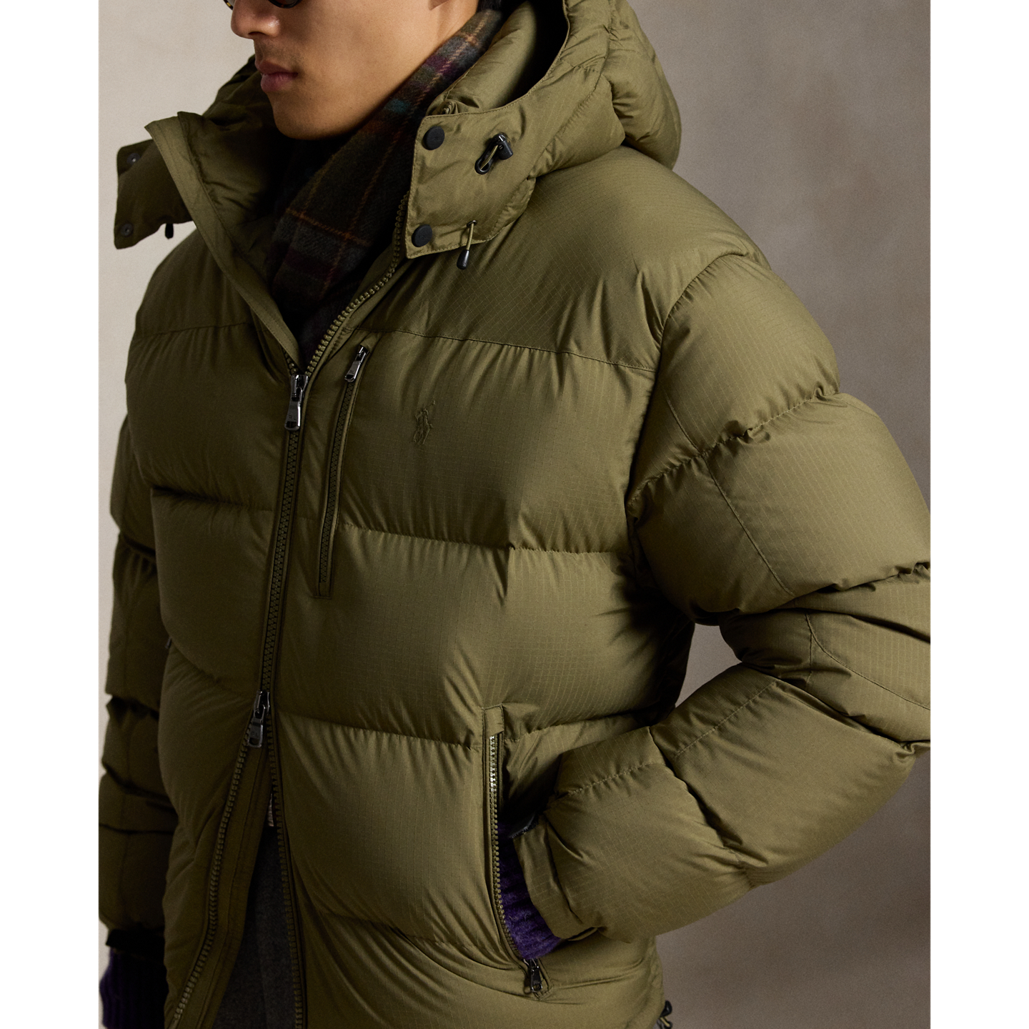 Мужская куртка Ralph Lauren The Gorham Relaxed Fit Down, цвет: Оливковый — фото 3
