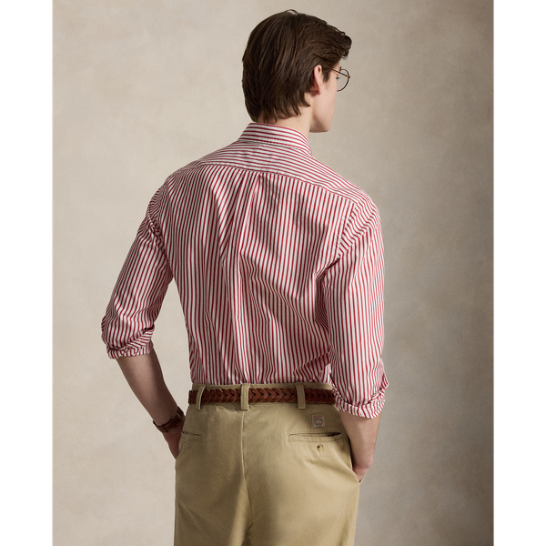 Camisa de popelina con rayas Custom Fit Polo Ralph Lauren en Blanco/rojo Bristol 5