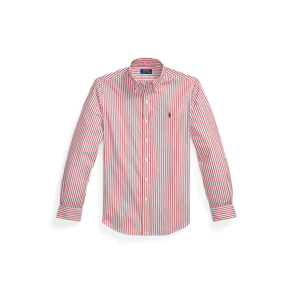 Camisa de popelina con rayas Custom Fit Polo Ralph Lauren en Blanco/rojo Bristol 2