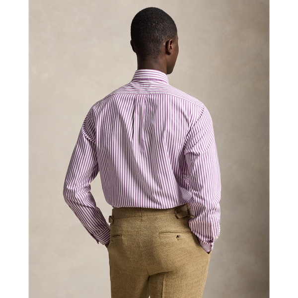 Camisa de popelina con rayas Custom Fit Polo Ralph Lauren en Blanco/amanecer morado 5