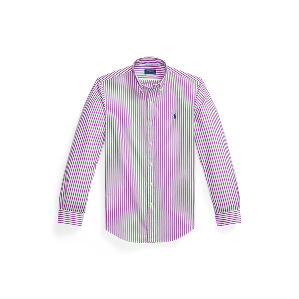 Camisa de popelina con rayas Custom Fit Polo Ralph Lauren en Blanco/amanecer morado 2
