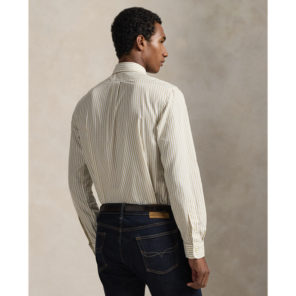 Camisa de popelina con rayas Custom Fit Polo Ralph Lauren en Blanco/beis costero 5