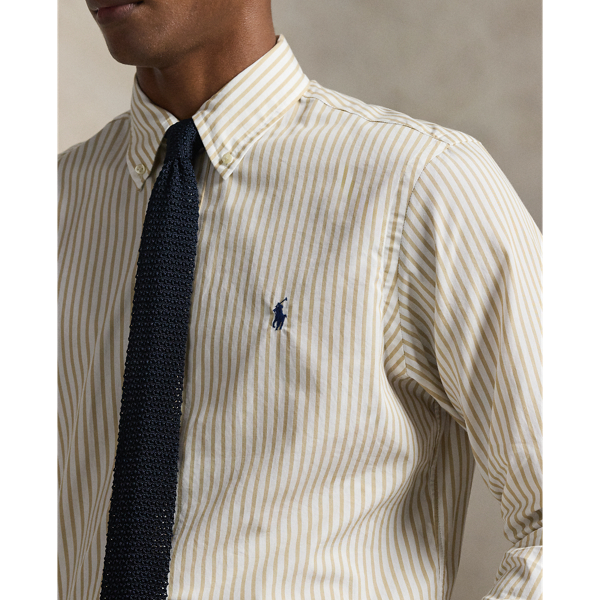 Camisa de popelina con rayas Custom Fit Polo Ralph Lauren en Blanco/beis costero 6