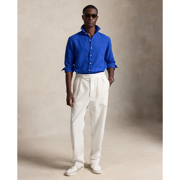 Pacific Royal Custom Fit Slub Linen Shirt Polo Ralph Lauren 4