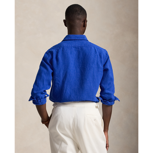 Pacific Royal Custom Fit Slub Linen Shirt Polo Ralph Lauren 5