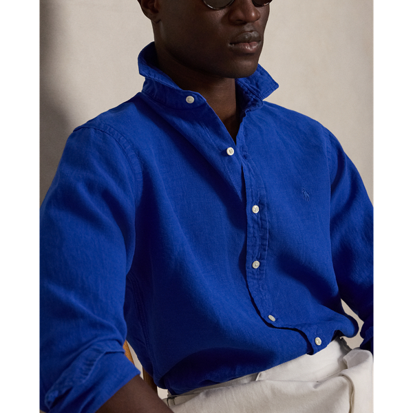 Pacific Royal Custom Fit Slub Linen Shirt Polo Ralph Lauren 6