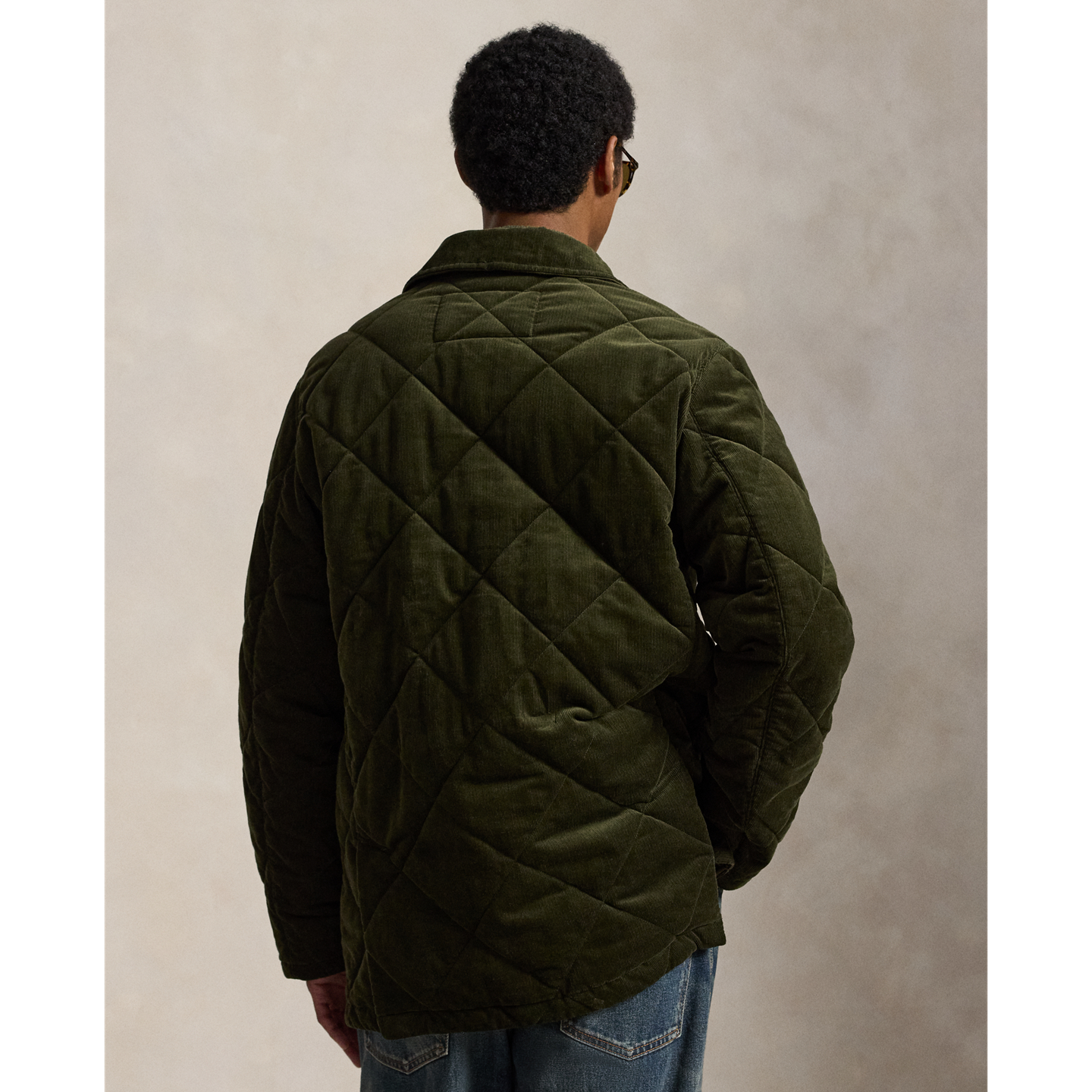 Мужское пальто Polo Ralph Lauren Quilted Corduroy Barn, цвет: Оливковый — фото 2