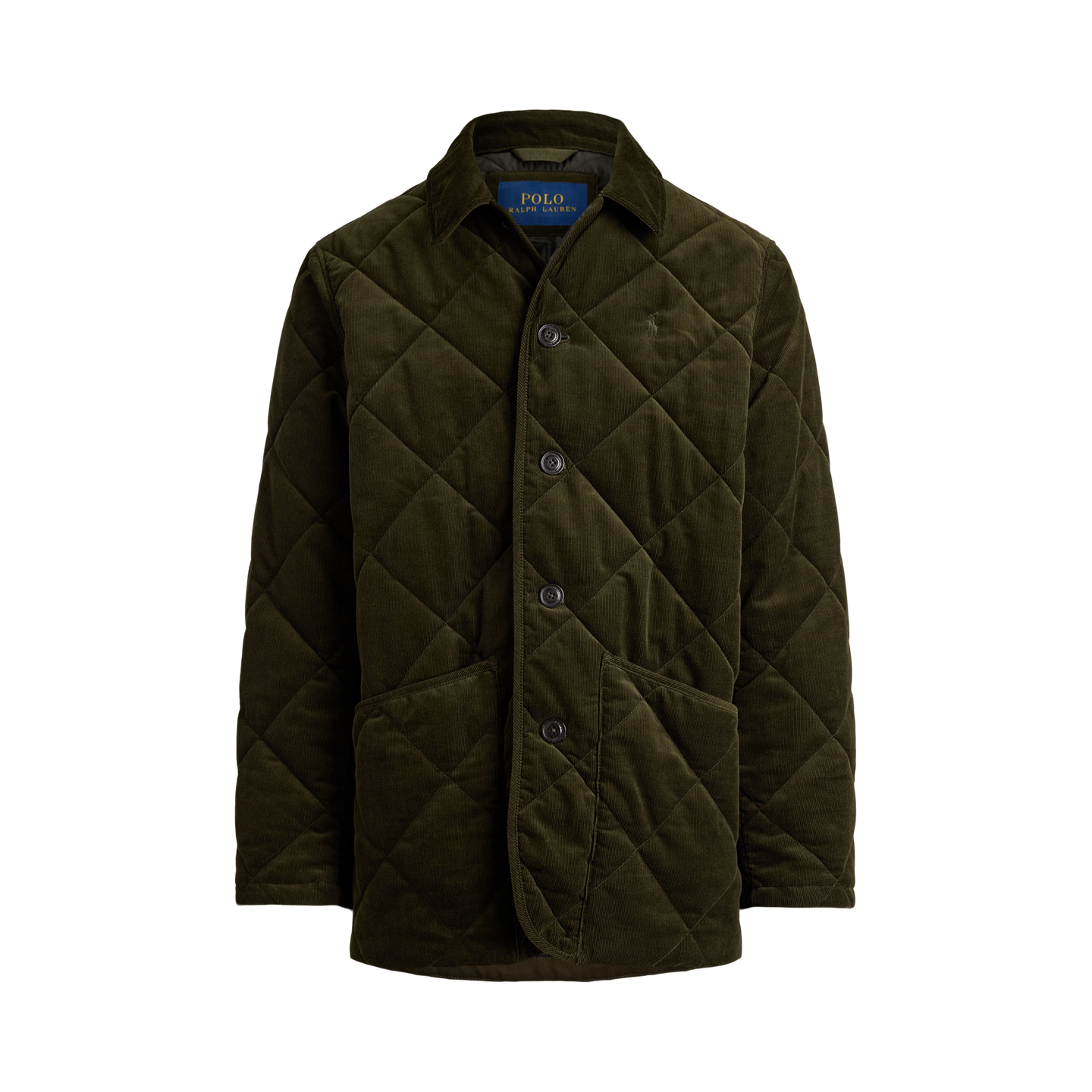 Мужское пальто Polo Ralph Lauren Quilted Corduroy Barn, цвет: Оливковый — фото 6