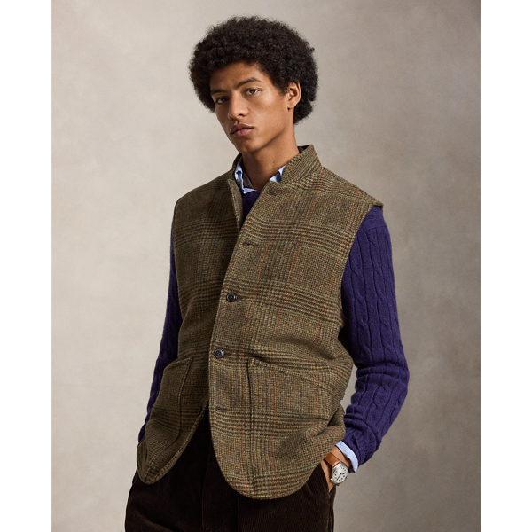 Gilet Langdon in tweed motivo scozzese