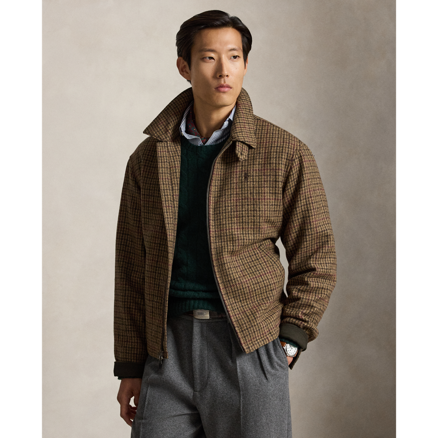 Мужская куртка Ralph Lauren The Langdon Check Tweed, цвет: Тёмно-зелёный клетчатый — фото 5