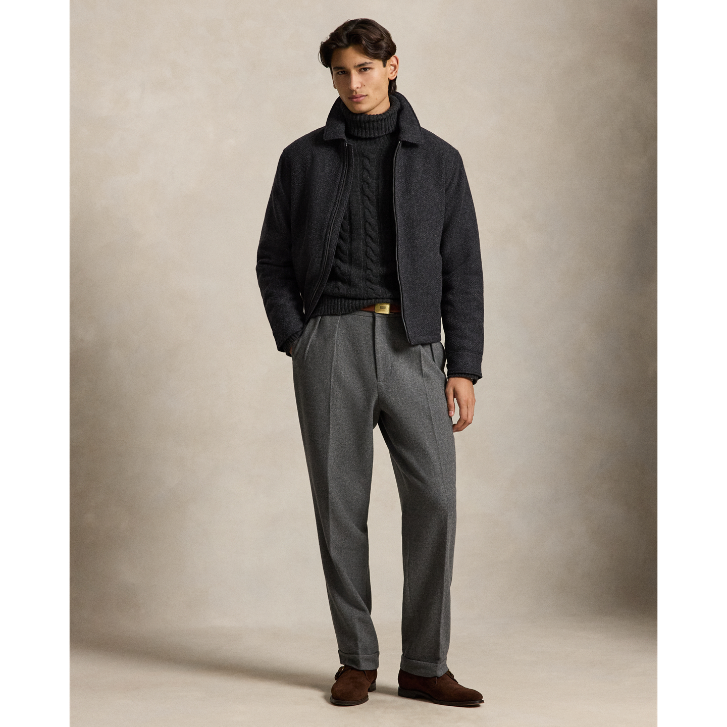 Мужская куртка Ralph Lauren The Langdon Tweed, цвет: Угольный — фото 1