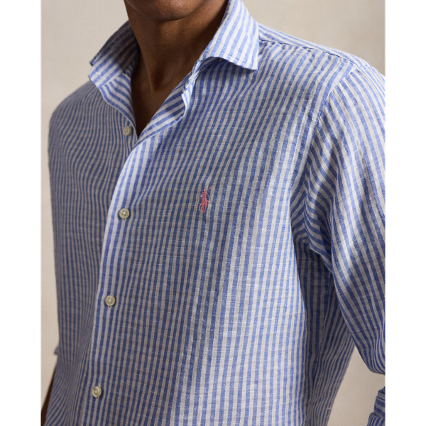 Custom-Fit Seersucker-Hemd mit Streifen Polo Ralph Lauren in Blau/Wei&szlig; 6