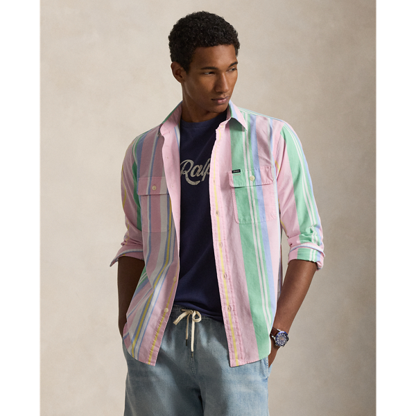 Custom Fit Striped Oxford Workshirt