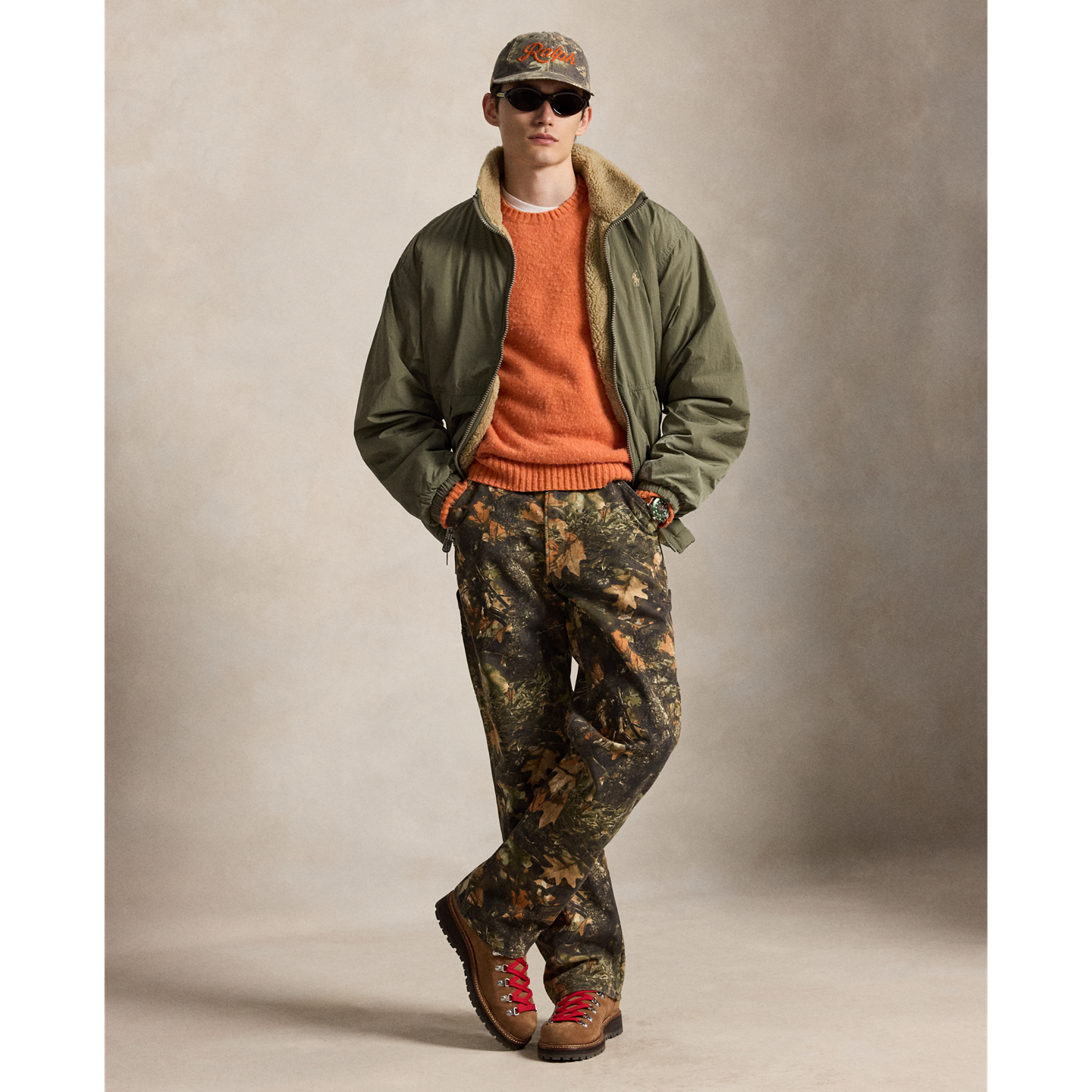 Мужская куртка Ralph Lauren The Rivershore Reversible, цвет: Оливковый / Пустынный хаки — фото 1
