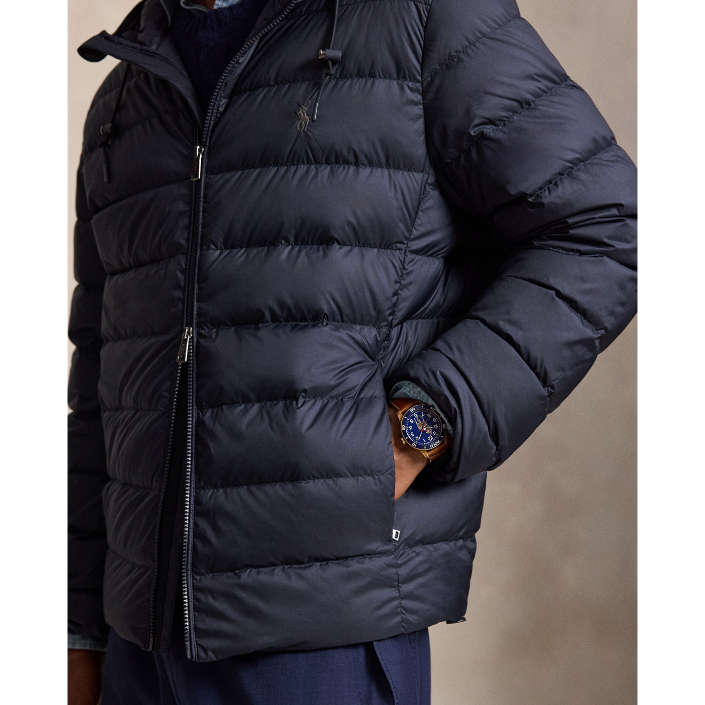 Мужская куртка Ralph Lauren The Colden Packable Down, цвет: Тёмно-синий — фото 4