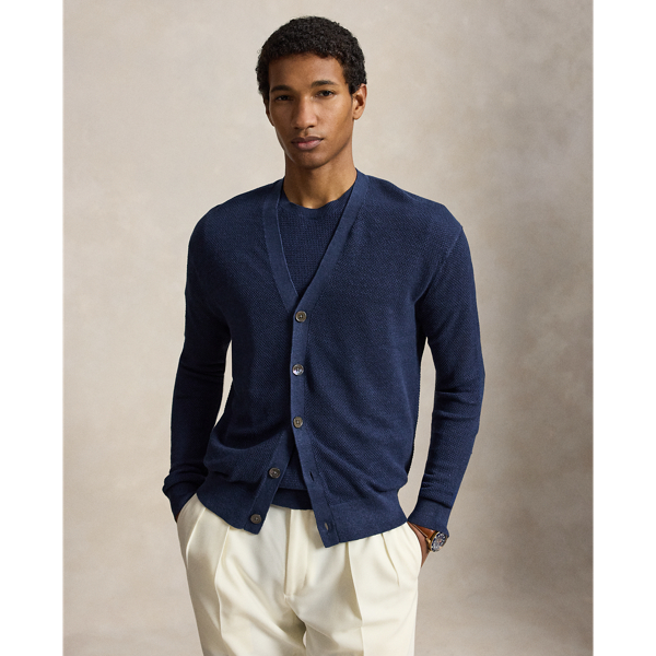 Relaxed-Fit Strickjacke aus Leinen