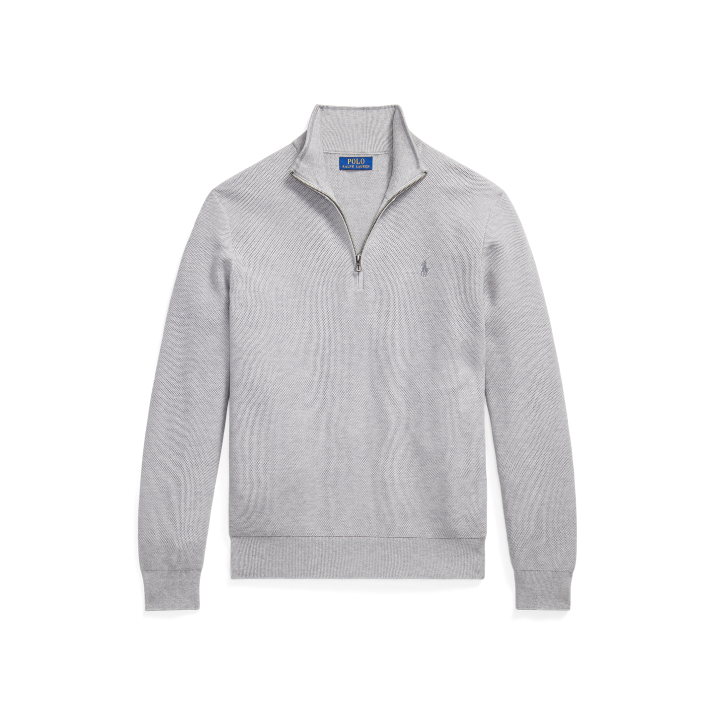 Мужской свитер Ralph Lauren Mesh-Knit Cotton Quarter-Zip, цвет: Меланжевый — фото 5