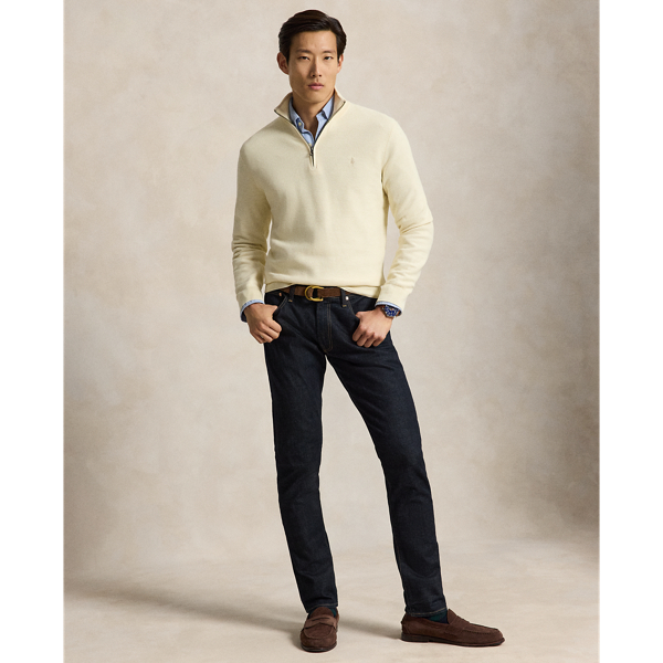 Andover Cream Mesh-Knit Cotton Quarter-Zip Jumper Polo Ralph Lauren 4