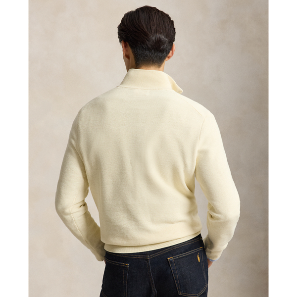 Andover Cream Mesh-Knit Cotton Quarter-Zip Jumper Polo Ralph Lauren 5